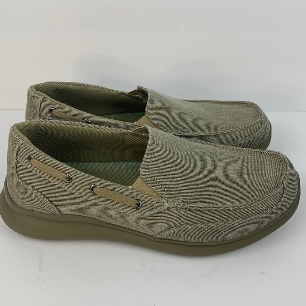 Propet mens tan canvas slip on shoes size 9 XX(5E)